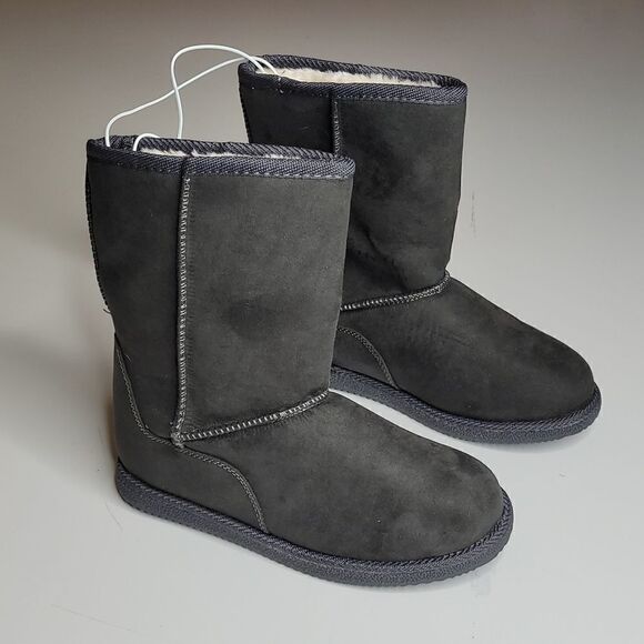 NEW 1 NORDSTROM HARPER CANYON UGG STYLE GRAY FAUX SUEDE + SHERPA BOOTS NWT - Picture 1 of 8